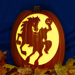 headless horseman pumpkin stencil