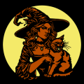 Witch with Black Cat