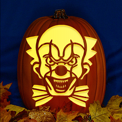 pumpkin stencils scary clown